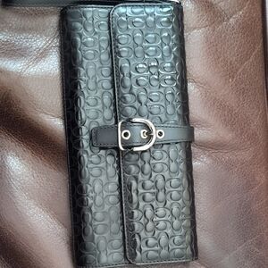 Coach Black Embossed Clutch